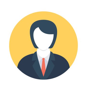 iş kadını düz vektör simgesi