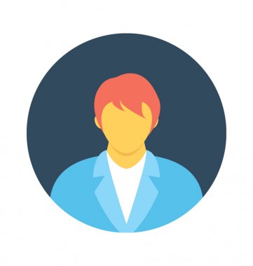 Öğrenci düz vektör simgesi