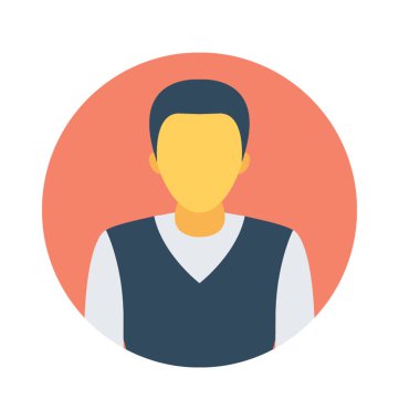 İstemci düz vektör simgesi