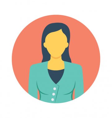 Bayan düz vektör simgesi