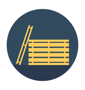 Tahta kutu vektör simgesi