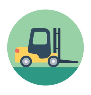 Forklift düz vektör simgesi