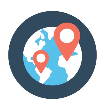 gps düz vektör simgesi