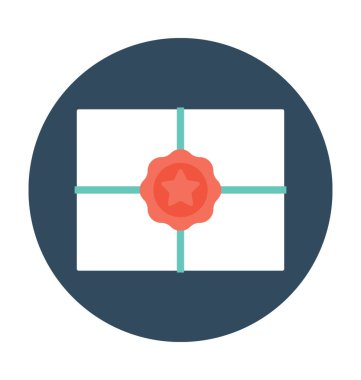 Hediye düz vektör simgesi