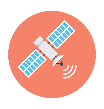 Uydu düz vektör simgesi