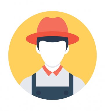 Bahçıvan düz vektör simgesi