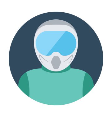 Motosikletçi düz vektör simgesi