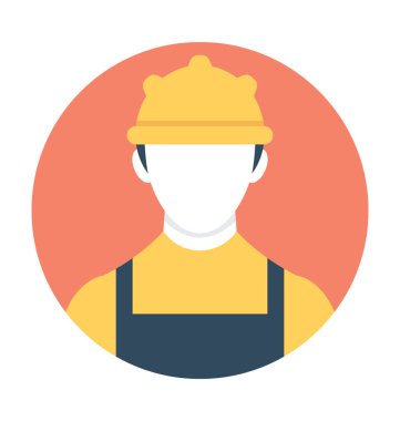 Çiftçi düz vektör simgesi