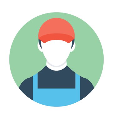 Bahçıvan düz vektör simgesi