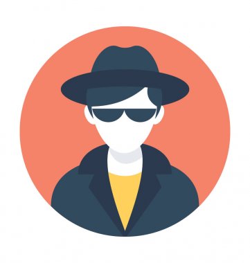 Aktör düz vektör simgesi