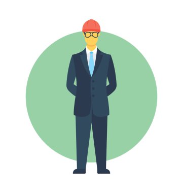 Mühendis düz vektör simgesi