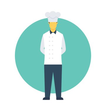 Şef Düz Vektör Simgesi