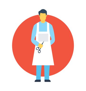 Düz vektör simge berber