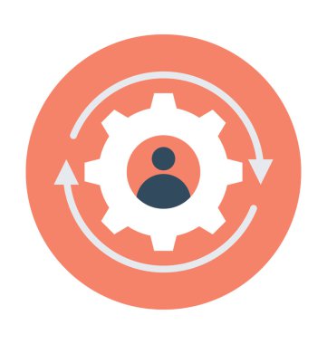 yönetim düz vektör simgesi