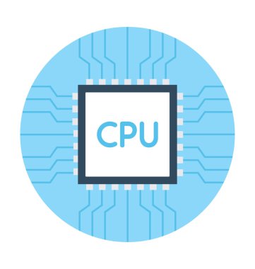 İşlemci çip vektör simgesi