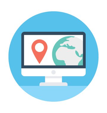 Online harita vektör simgesi