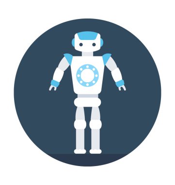 İnsansı Robot düz vektör simgesi