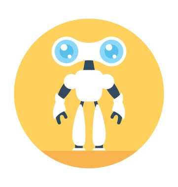 Casus Robot düz vektör simgesi