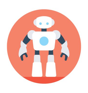 Robot makine düz vektör simgesi