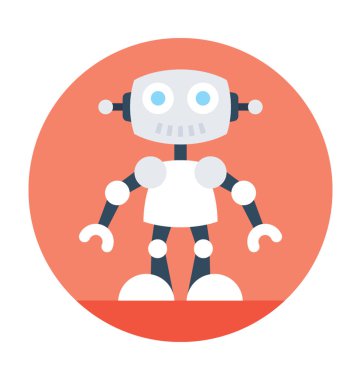 Robot makine düz vektör simgesi