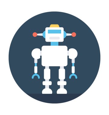 Küresel Robot düz vektör simgesi