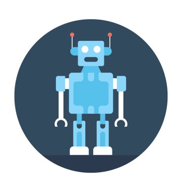 İnsansı Robot düz vektör simgesi