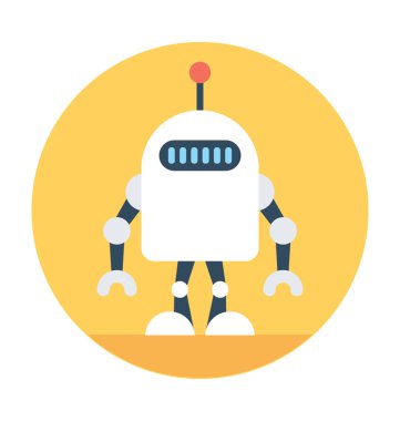 Robot makine düz vektör simgesi