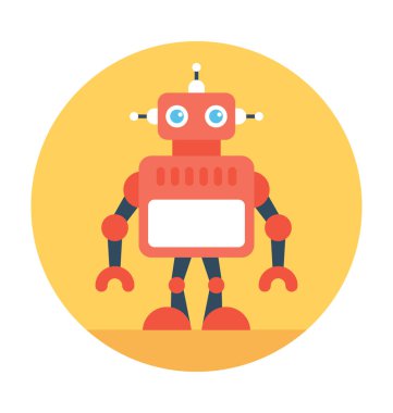 Oyun Robot düz vektör simgesi