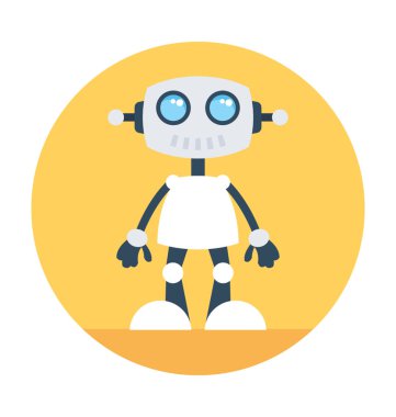 Robot makine düz vektör simgesi
