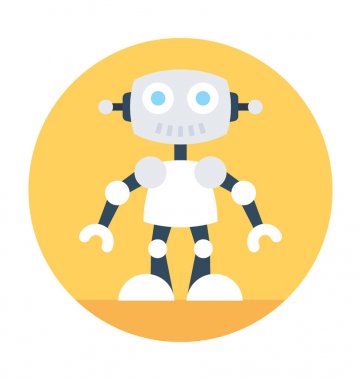 Biyonik Robot düz vektör simgesi