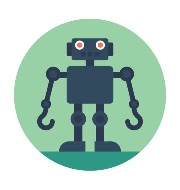 Robot makine düz vektör simgesi