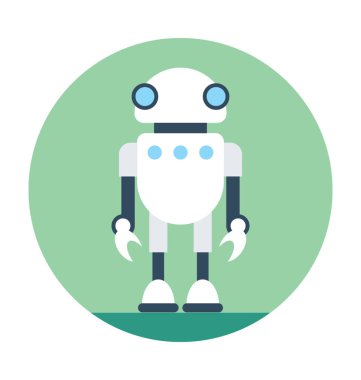 Casus Robot düz vektör simgesi