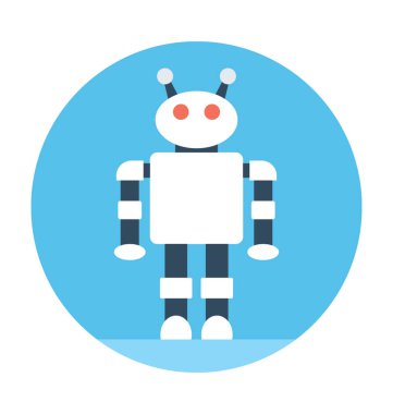 Küresel Robot düz vektör simgesi