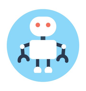 Küresel Robot düz vektör simgesi
