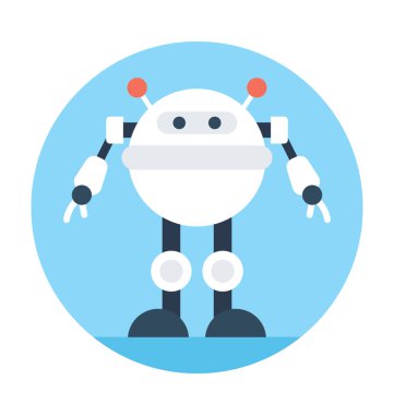 Robot makine düz vektör simgesi