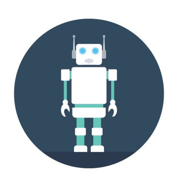 İnsansı Robot düz vektör simgesi
