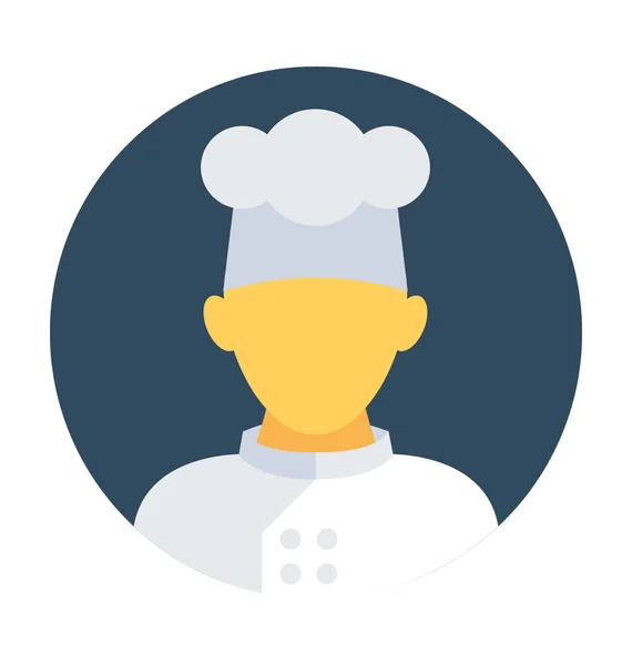 Chef Flat Vector Icono — Archivo Imágenes Vectoriales