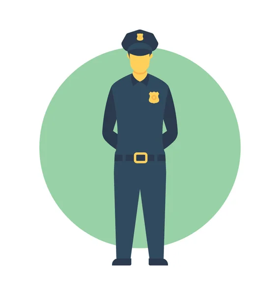 Policial Flat Vector Ícone — Vetor de Stock