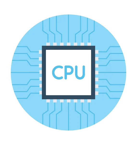 Ikon Chip Vektor Prosesor - Stok Vektor