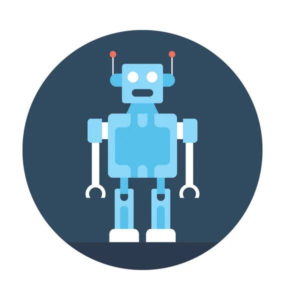 Ρομπότ Humanoid Επίπεδη Διάνυσμα Εικονίδιο — Διανυσματικό Αρχείο