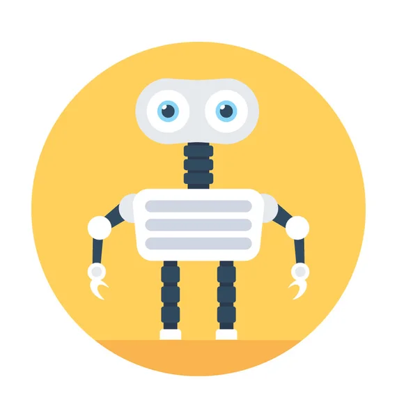 Mini Robot Plano Vector Icono — Archivo Imágenes Vectoriales