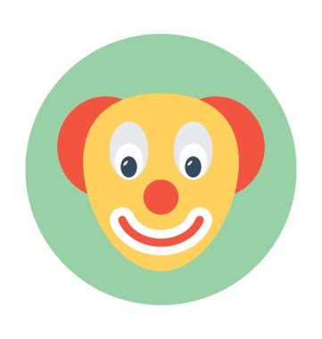 Joker yüz düz vektör simgesi