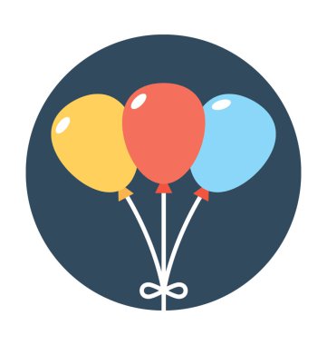 Balonlar düz vektör simgesi