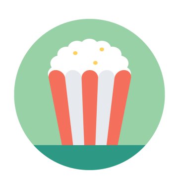 Patlamış mısır düz vektör simgesi