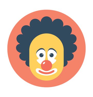 Joker yüz düz vektör simgesi