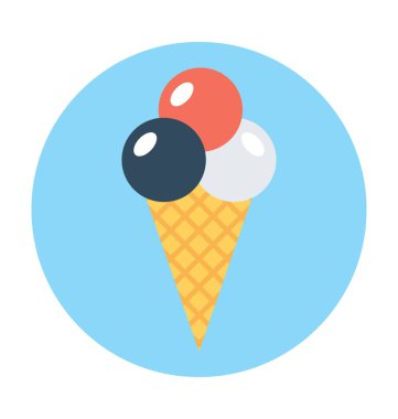 Buz koni düz vektör simgesi