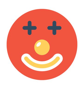 Joker yüz düz vektör simgesi