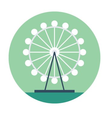 Dönme dolap düz vektör simgesi