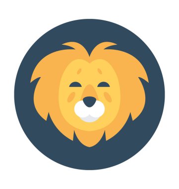 Aslan düz vektör simgesi