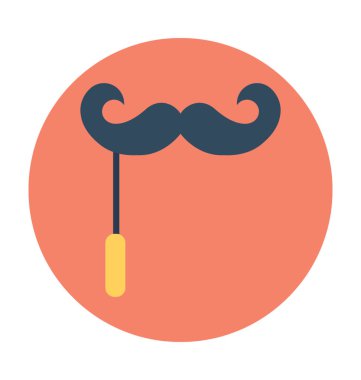 Bıyık düz vektör simgesi